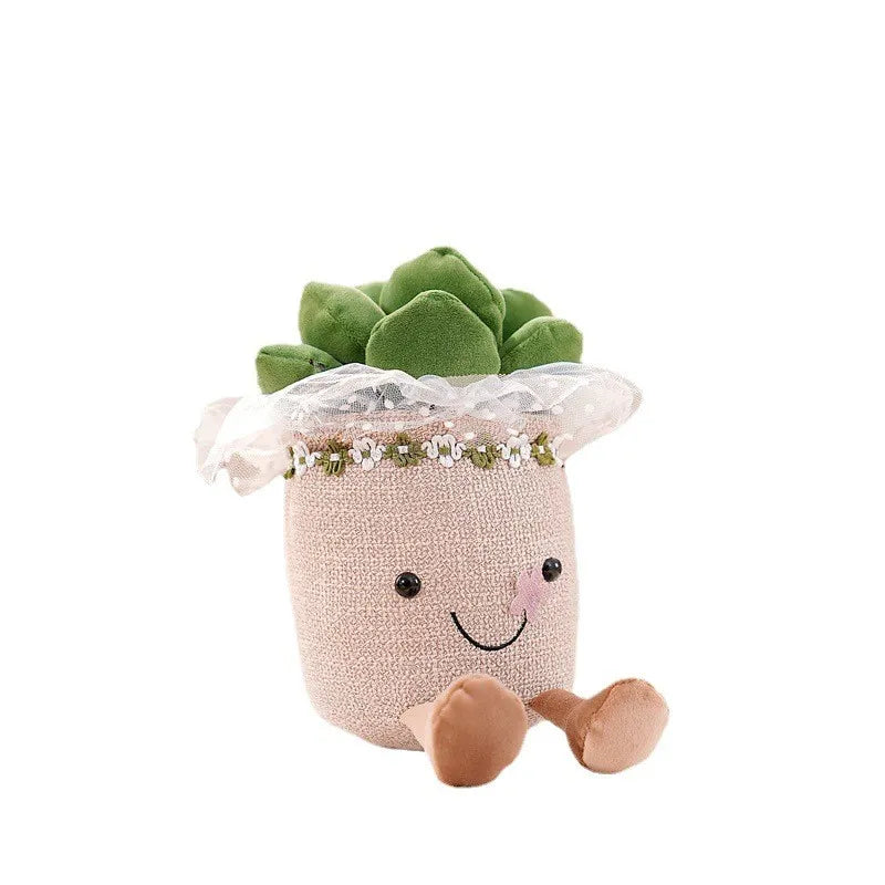 Plüschfigur mit fröhlichem Blumendesign