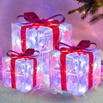 Leuchtende Geschenkboxen – Set mit 3 LED-Weihnachtsgeschenken für drinnen und draußen