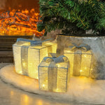Leuchtende Geschenkboxen – Set mit 3 LED-Weihnachtsgeschenken für drinnen und draußen