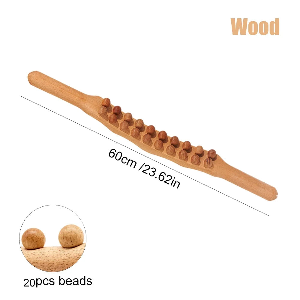 Massagewerkzeug aus Naturholz – 60 cm Gua Sha Massage-Stick für tiefe Muskelentspannung