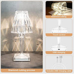 Elegante LED Tischlampe mit Kristall-Design