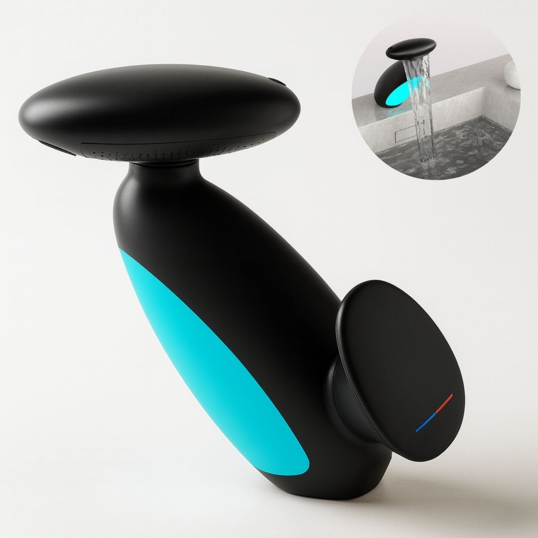 HydraLux: Moderner Wasserhahn mit LED für Küche & Bad