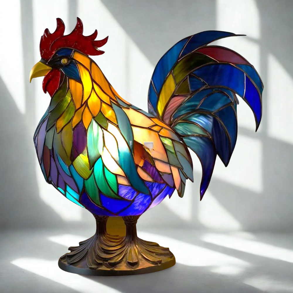 Künstlerische Tischlampe aus Glas mit Tiermotiven