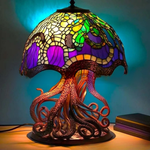 Künstlerische Tischlampe aus Glas mit Tiermotiven