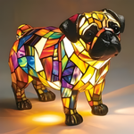 Künstlerische Tischlampe aus Glas mit Tiermotiven