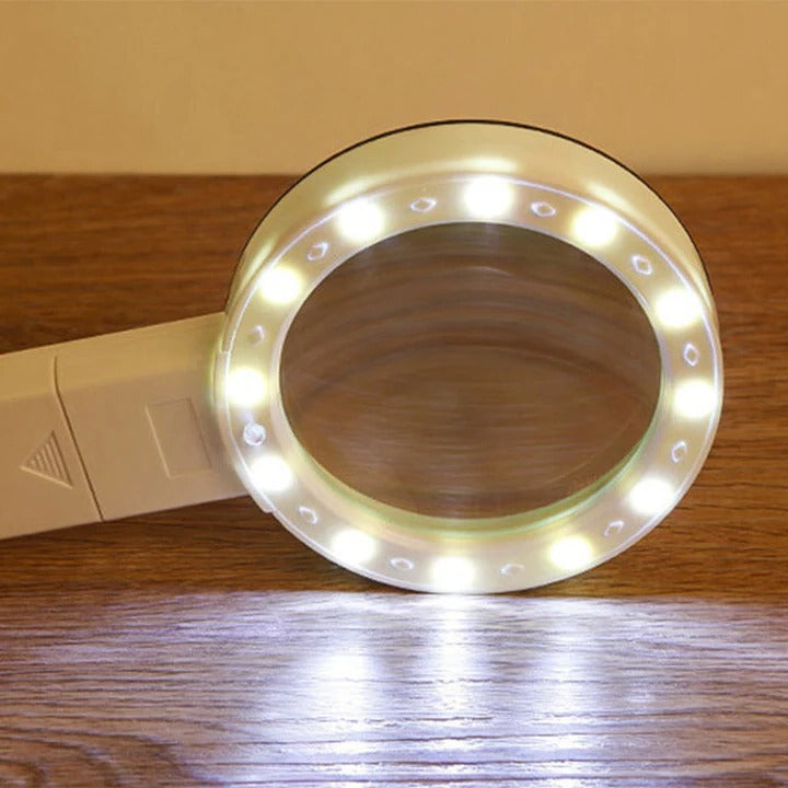 30-fach Vergrößerungsglas mit LED-Beleuchtung