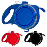 4-in-1 Multifunktionale Hundeleine mit Wasserflasche und Schüssel