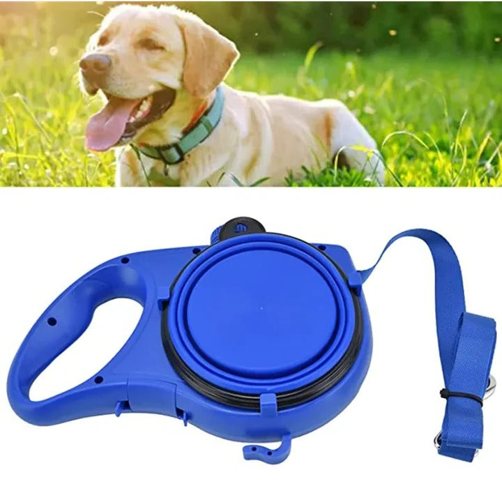 4-in-1 Multifunktionale Hundeleine mit Wasserflasche und Schüssel
