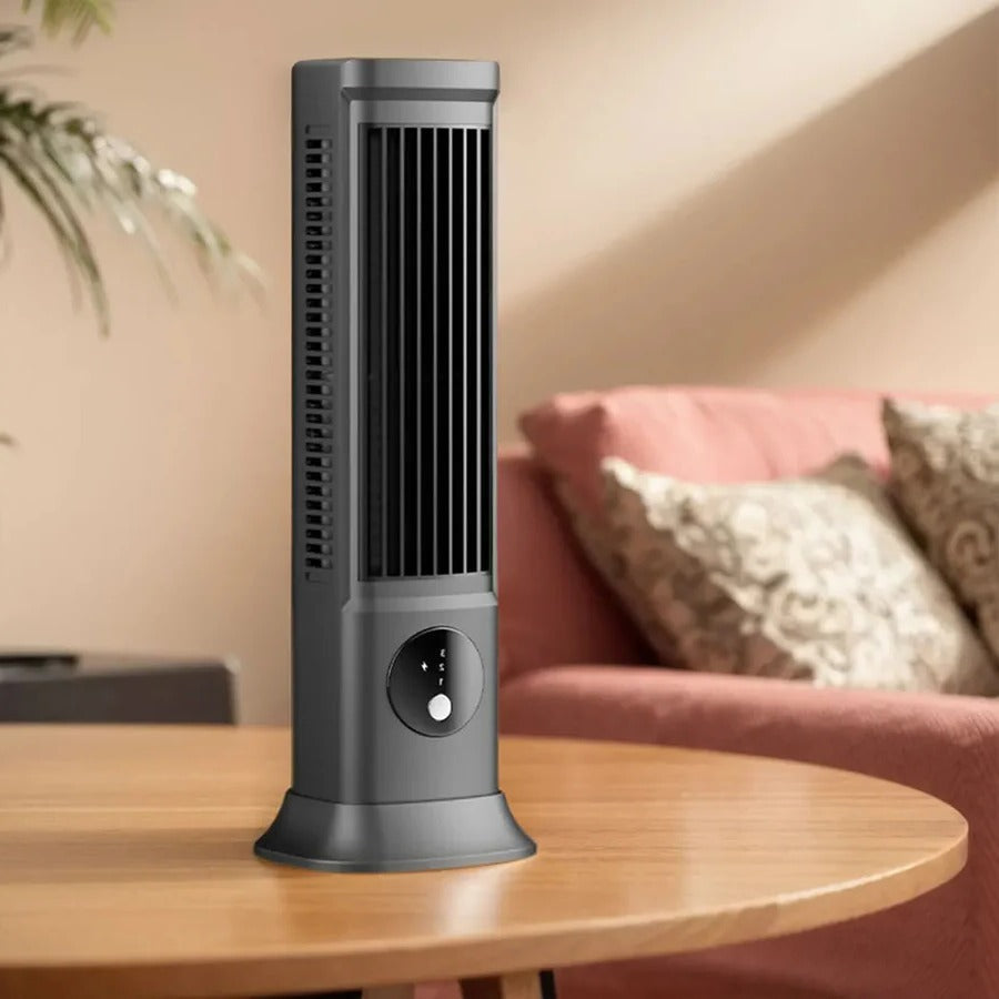 Kompakter, wiederaufladbarer Tischventilator für kühle Tage