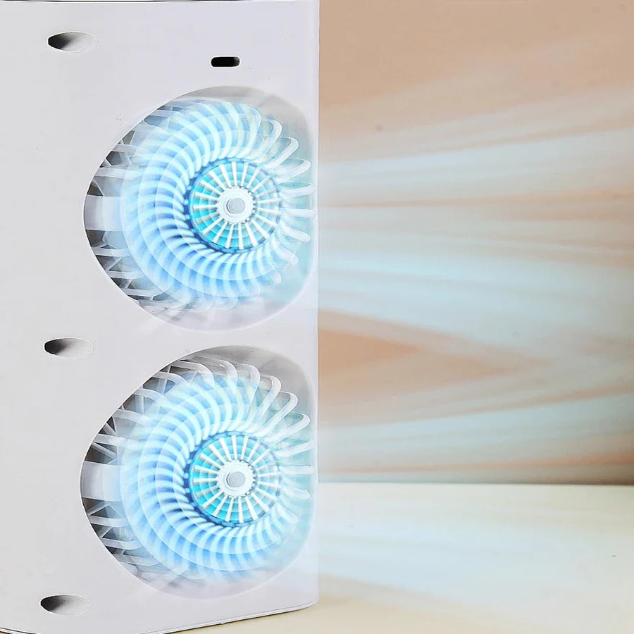 Kompakter Ventilator mit Sprühkühlung für den Schreibtisch
