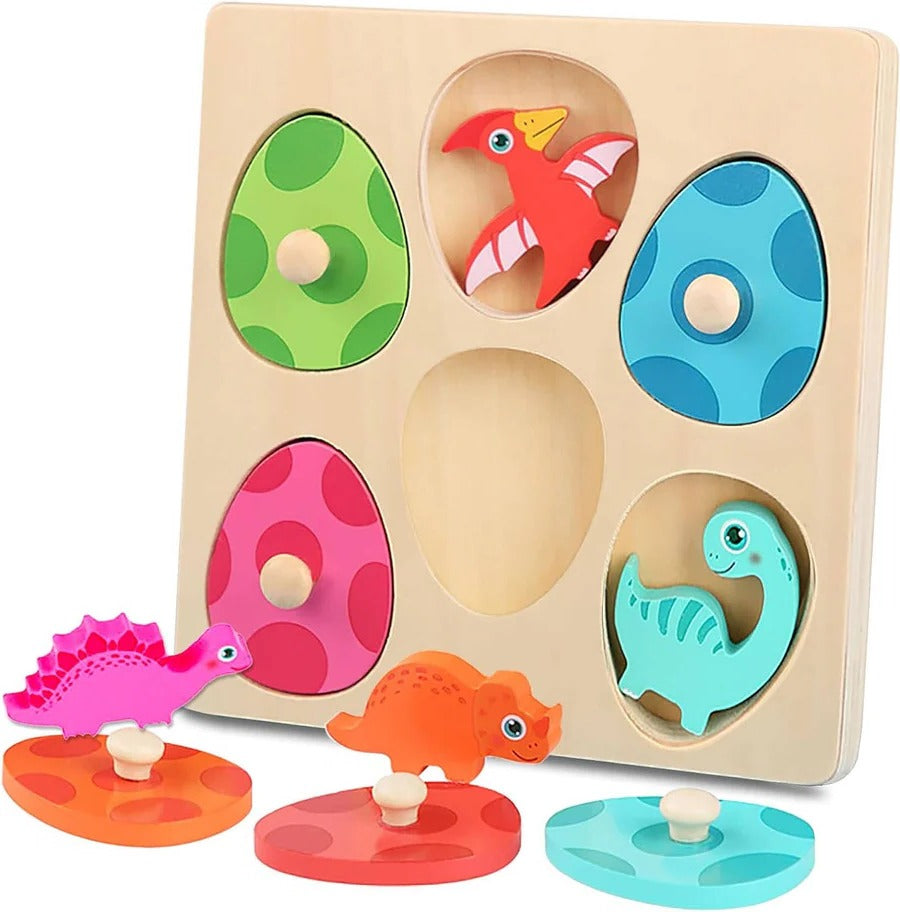 Bunte Dino-Puzzle für kleine Entdecker