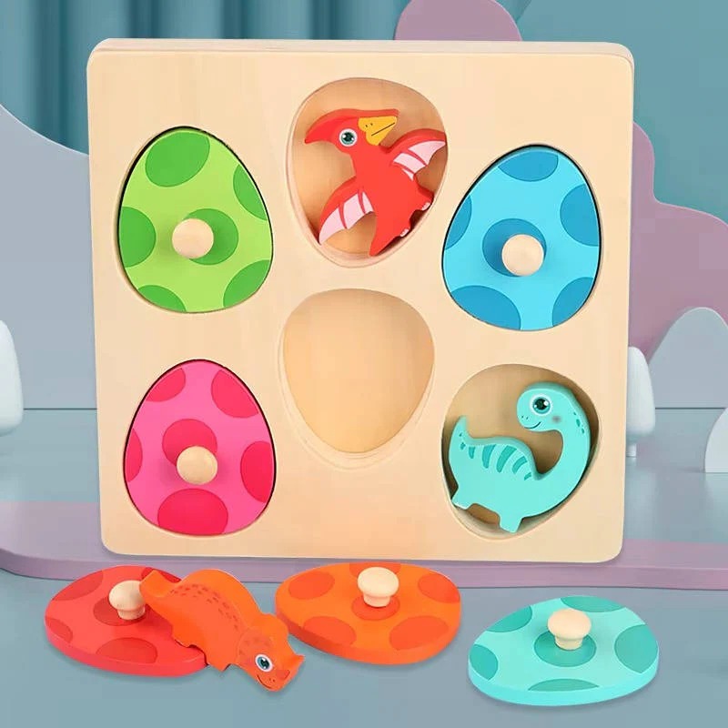 Bunte Dino-Puzzle für kleine Entdecker