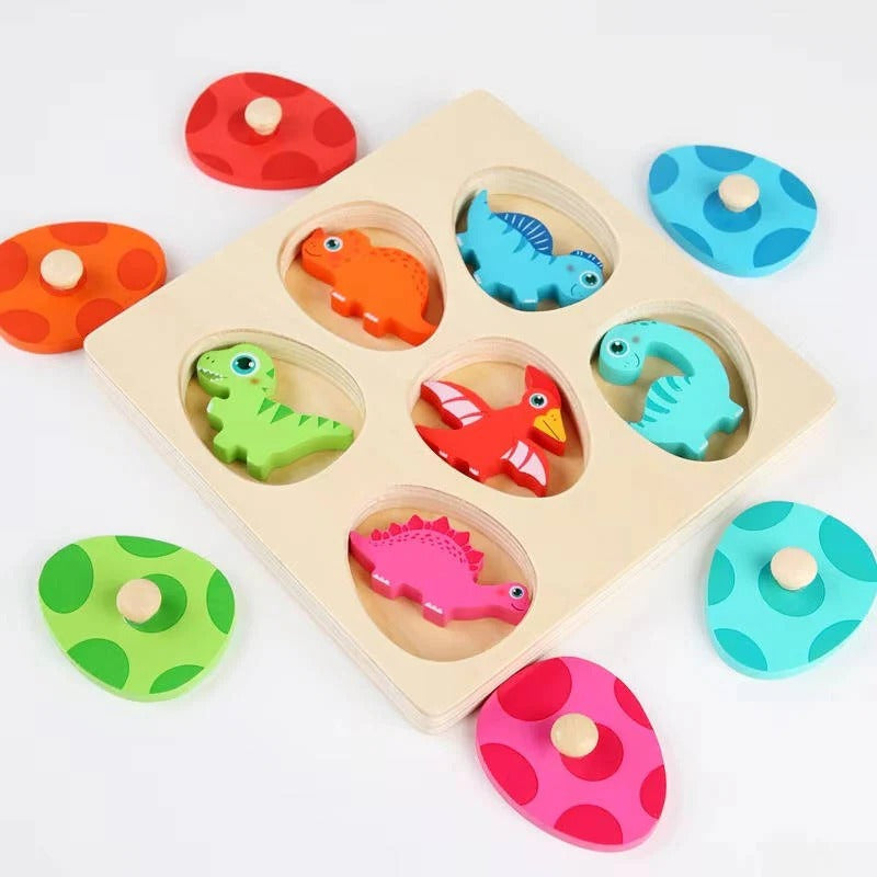 Bunte Dino-Puzzle für kleine Entdecker
