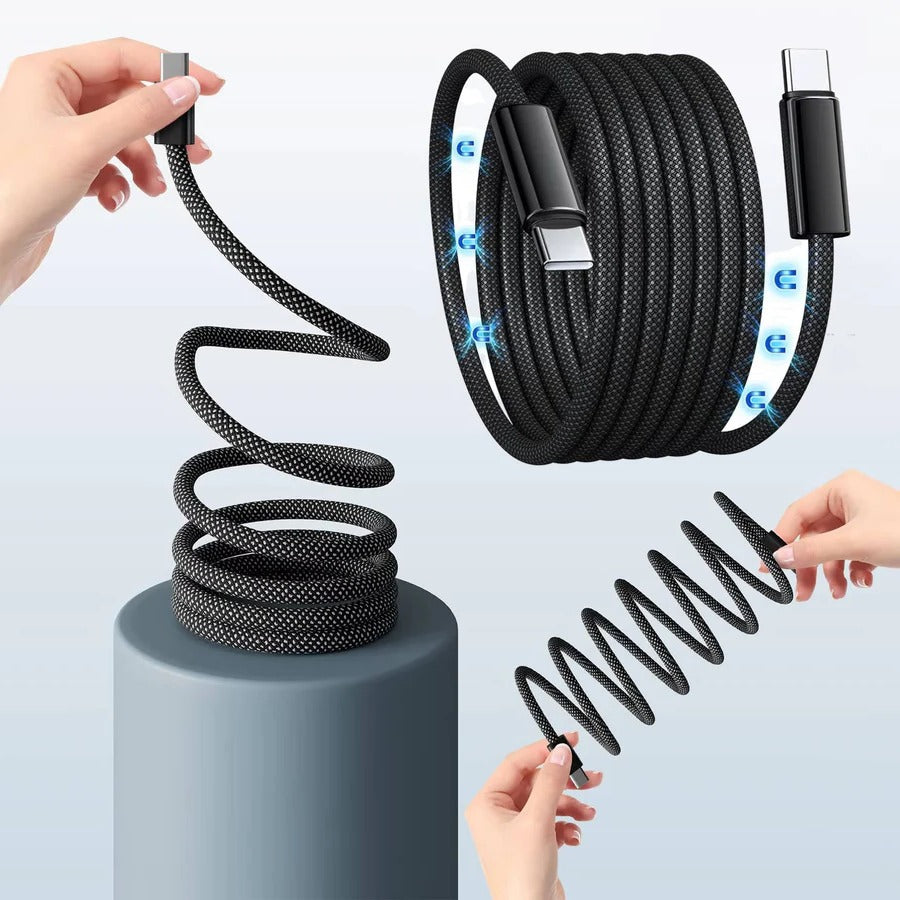 Magnetisches Kabel mit automatischem Aufwickelsystem für schnelles Laden