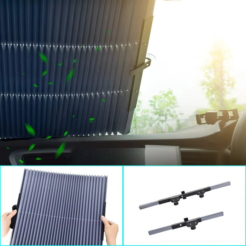 Faltbare Sonnenblende für Autoscheiben – Vorder- und Rückseite