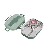 Isolierte Lunchbox mit 4 Fächern aus Edelstahl für frische Mahlzeiten
