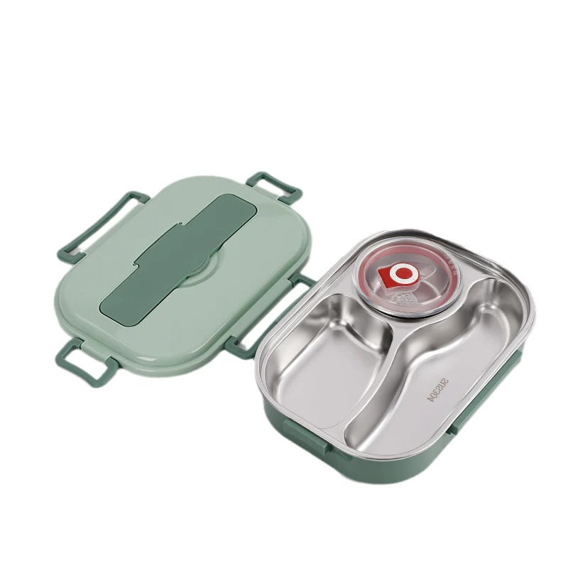 Isolierte Lunchbox mit 4 Fächern aus Edelstahl für frische Mahlzeiten