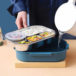 Isolierte Lunchbox mit 4 Fächern aus Edelstahl für frische Mahlzeiten
