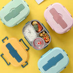 Isolierte Lunchbox mit 4 Fächern aus Edelstahl für frische Mahlzeiten