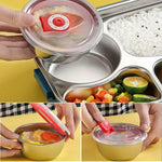 Isolierte Lunchbox mit 4 Fächern aus Edelstahl für frische Mahlzeiten