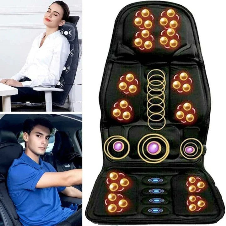 Entspannende Massageauflage mit Wärmefunktion für Zuhause und Auto
