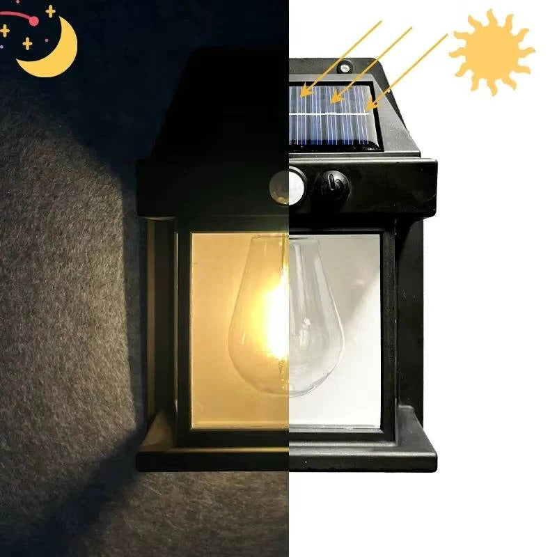 Zwei Solar-Wandlampen für die Außenbeleuchtung