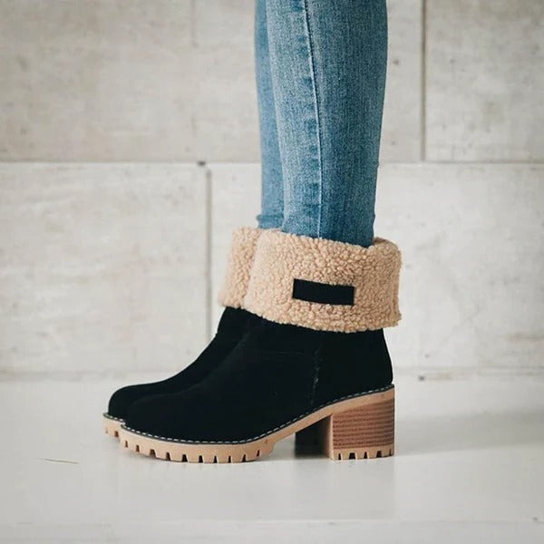 Modische Damenstiefel mit Blockabsatz für den Winter