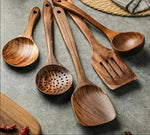 Küchenutensilien-Set aus hochwertigem Teakholz