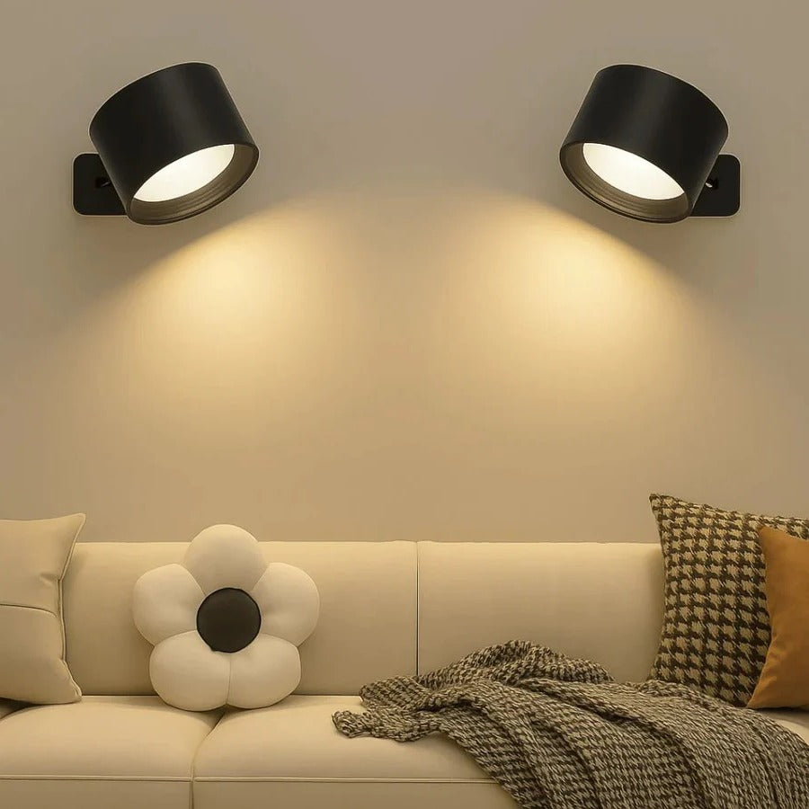 Wiederaufladbare Wandlampe mit 360° Drehung