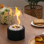 Eleganter Tragbarer Tischkamin aus Glas