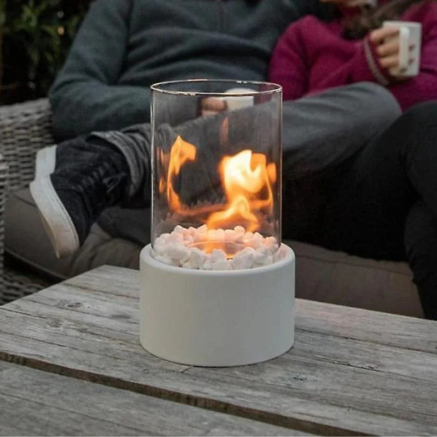 Eleganter Tragbarer Tischkamin aus Glas