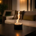 Eleganter Tragbarer Tischkamin aus Glas