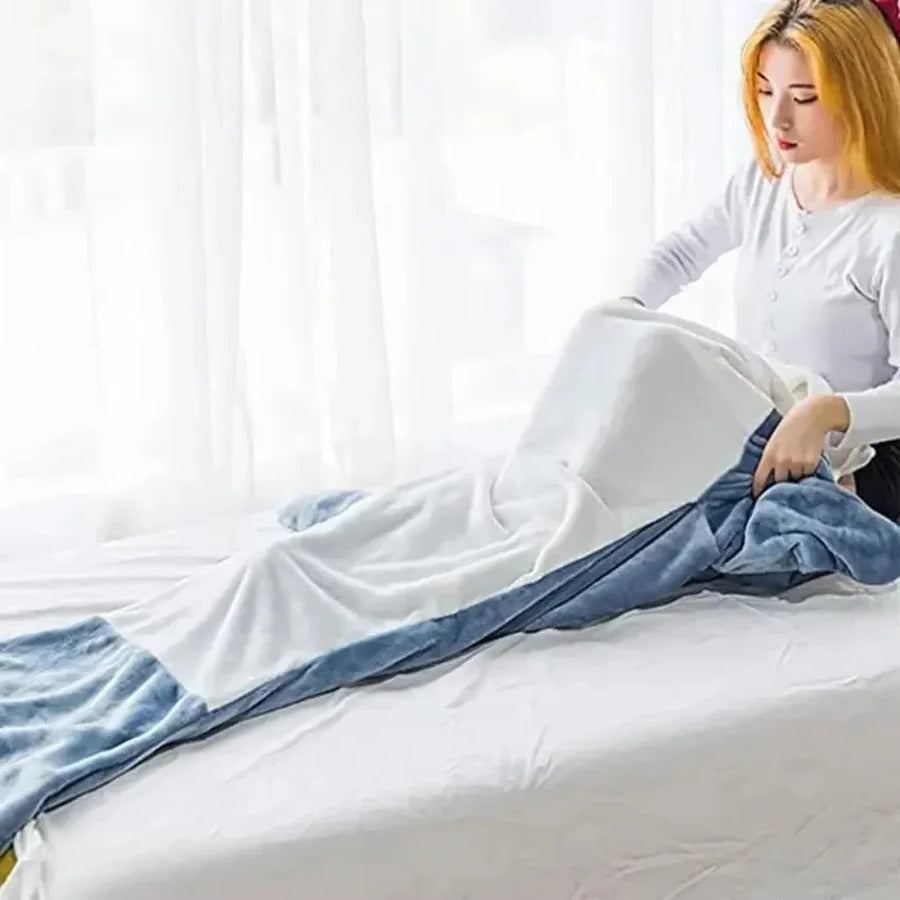Bequeme Haifisch-Decke mit Kapuze aus weichem Flanell