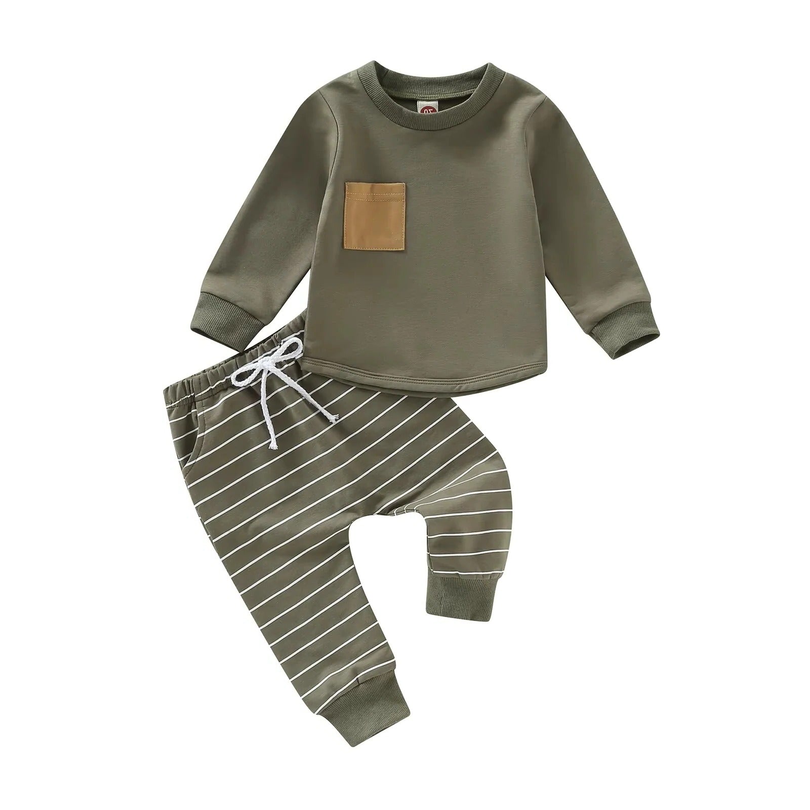 Gemütliches Set für Kleinkinder: Pullover und Streifenhose