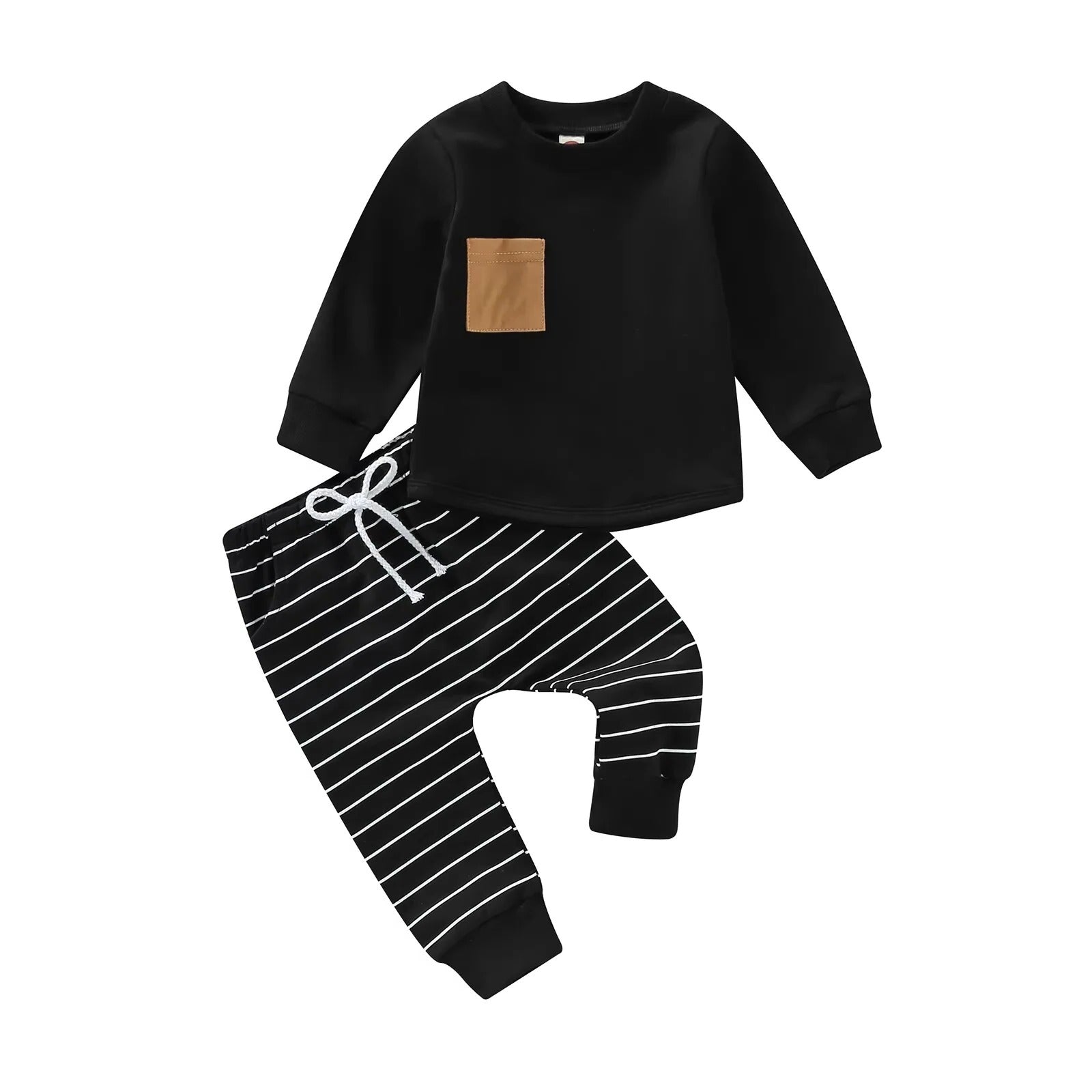 Gemütliches Set für Kleinkinder: Pullover und Streifenhose