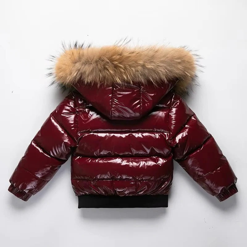 Wasserdichter Winterparka für Kinder – Komfortabler Daunenmantel mit Fellkapuze