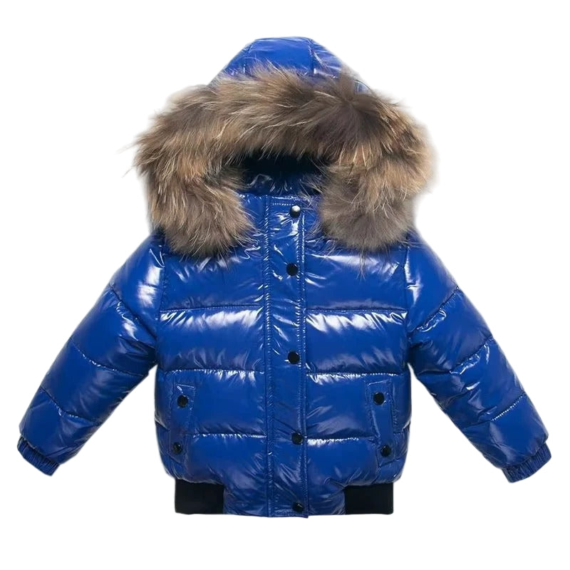 Wasserdichter Winterparka für Kinder – Komfortabler Daunenmantel mit Fellkapuze