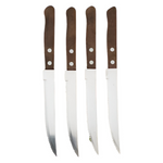 Elegantes Steakmesser-Set mit Holzgriffen und gezahnten Klingen