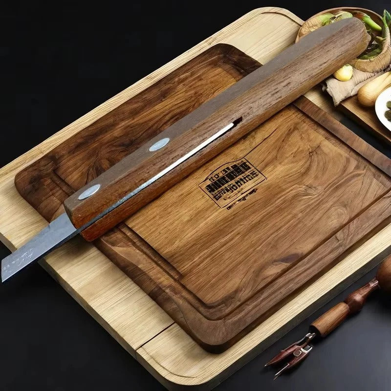 Edelstahl Steakmesser Set mit Holzgriffen und gezahnten Klingen