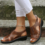 Elegante Premium-Leder Keilsandalen – Stil und Komfort für den ganzen Tag