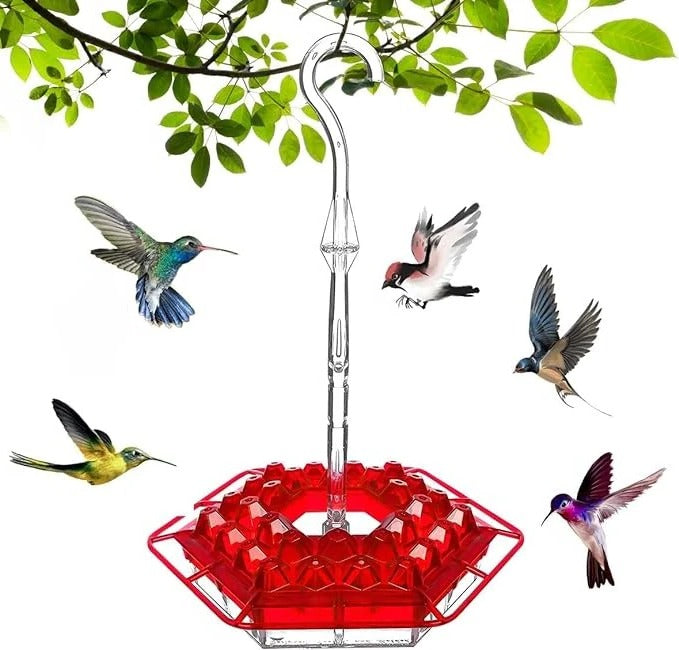 Hängender Kolibri-Futterspender mit Insektenschutz und stabiler Halterung