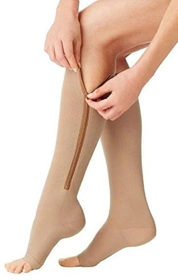 Komfortable Kompressionssocken mit Reißverschluss, 20-30 mmHg