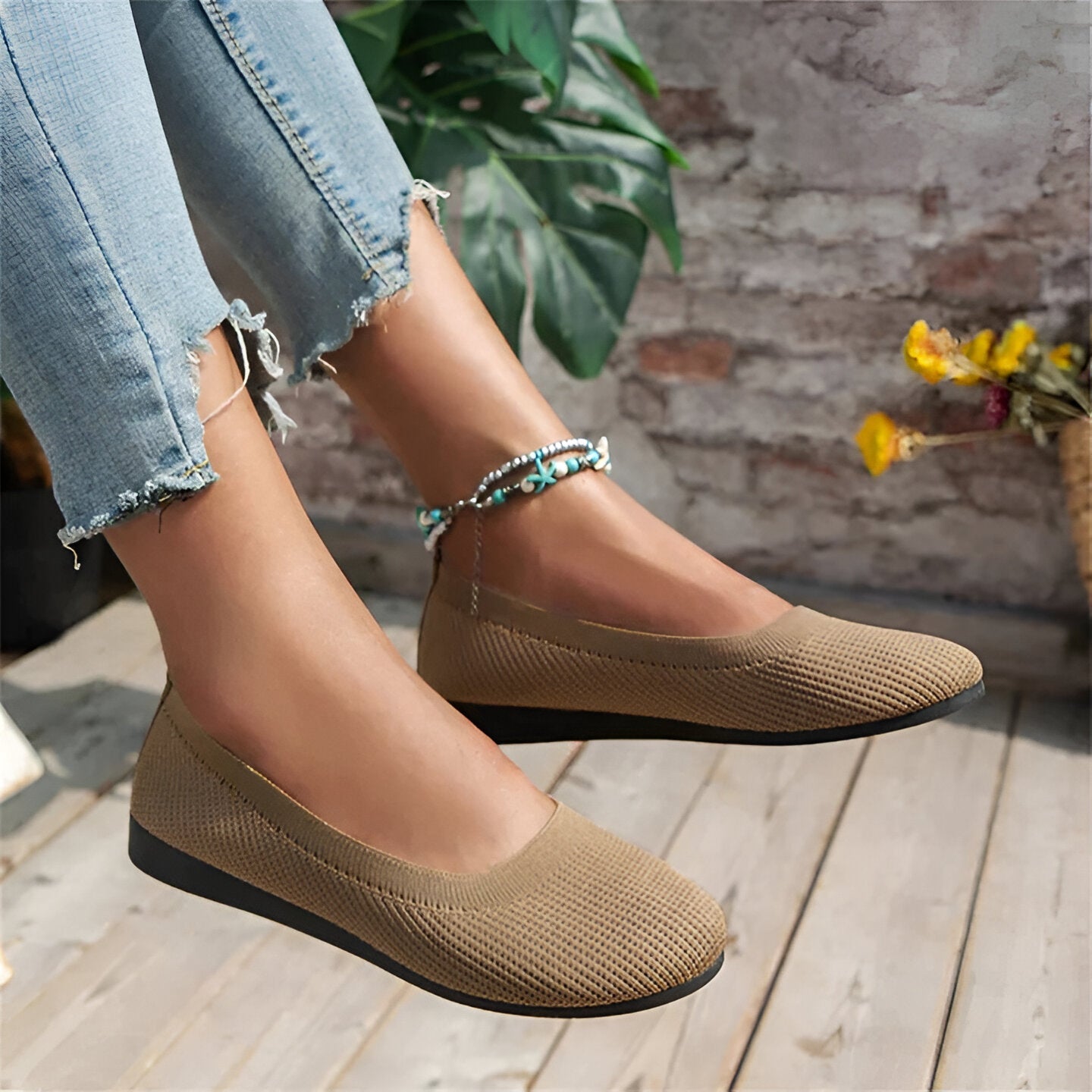 Bequeme Damen Slip-On Schuhe mit Unterstützung für den Fußbogen