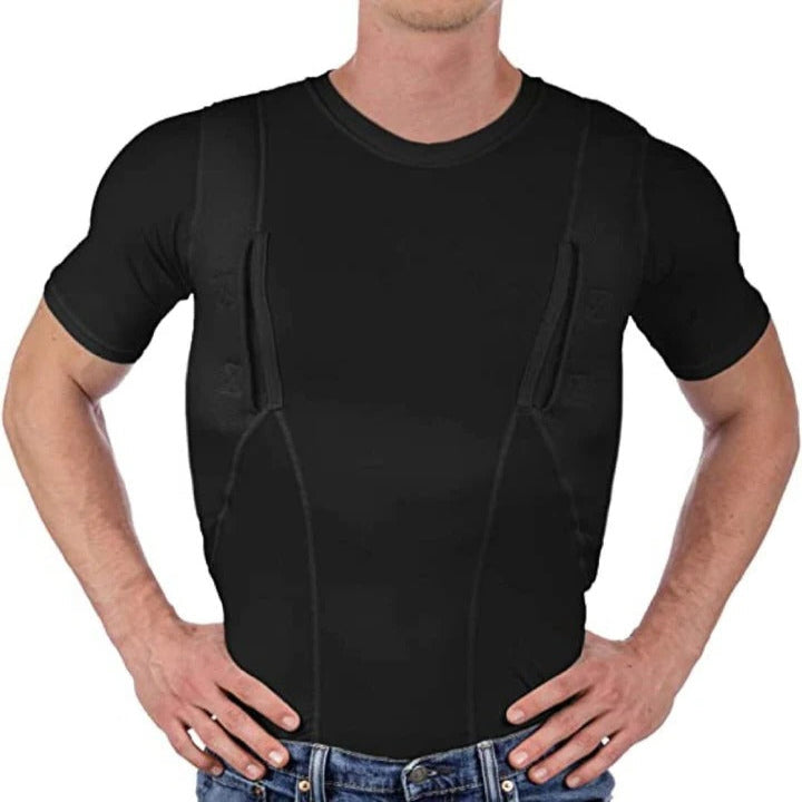 Unisex Kompressionsshirt mit versteckten Taschen für den Alltag