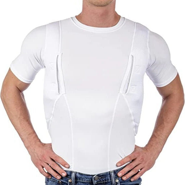 Unisex Kompressionsshirt mit versteckten Taschen für den täglichen Gebrauch