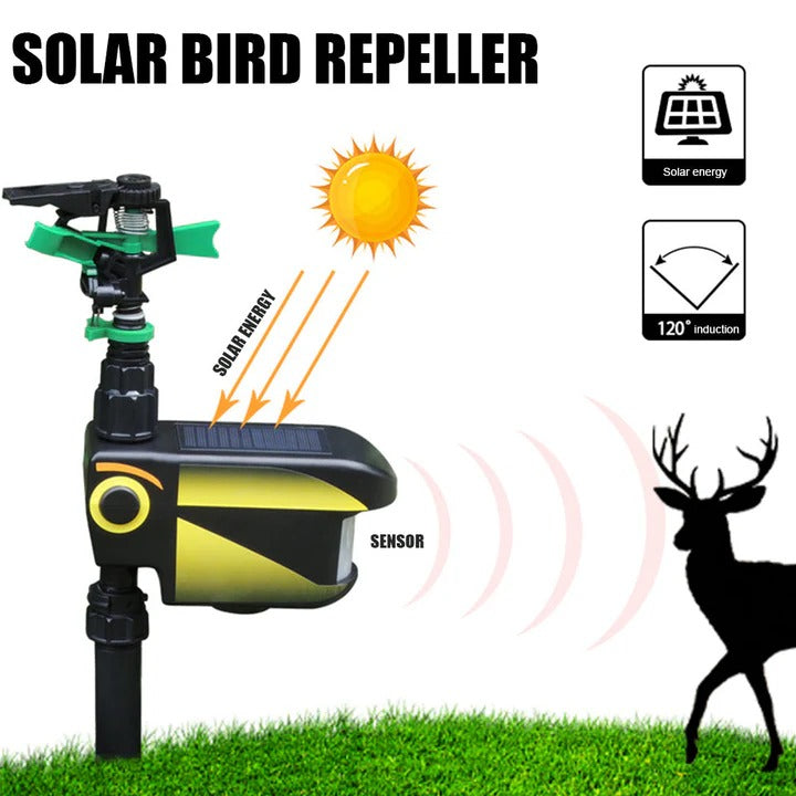 Solarbetriebener Bewegungsmelder zur Abwehr von Tieren