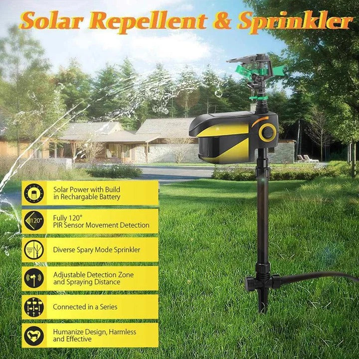 Solarbetriebener Bewegungsmelder zur Abwehr von Tieren