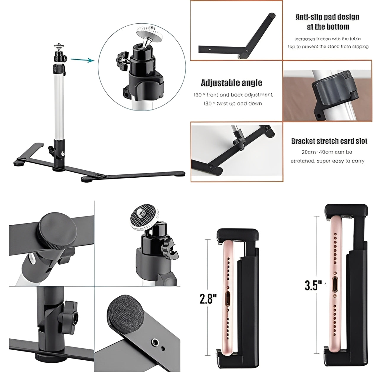 LED-Ringleuchte mit Stativ für Fotografie und Videos