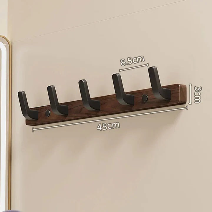 Stilvoller Wandgarderoben-Haken aus Holz und Metall