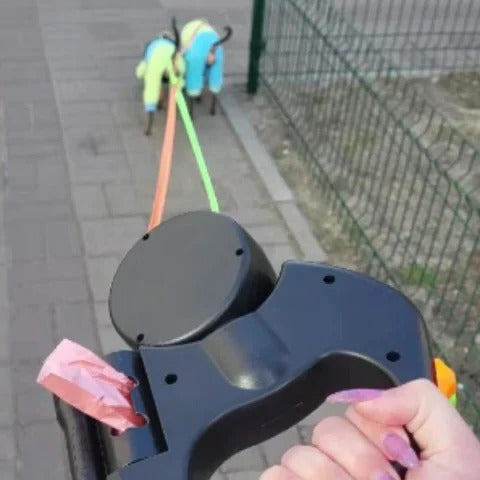 Verstellbare Doppelleine für Hunde mit LED-Beleuchtung